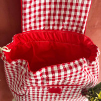 mochila vichy roja interior