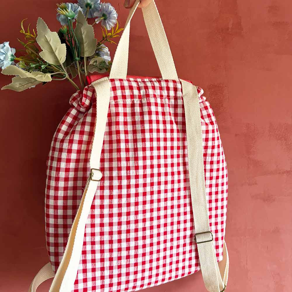mochila vichy roja reverso