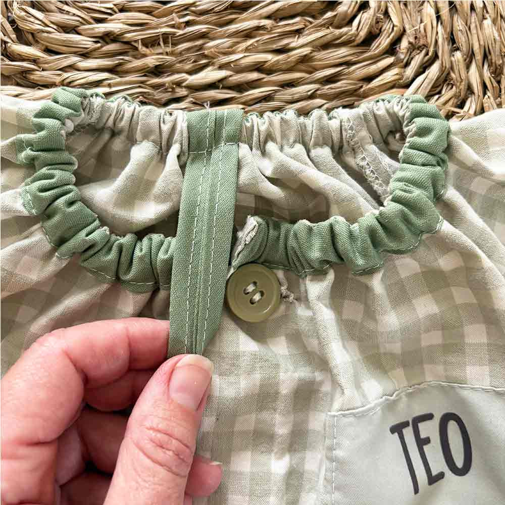 colgador del babi vichy verde