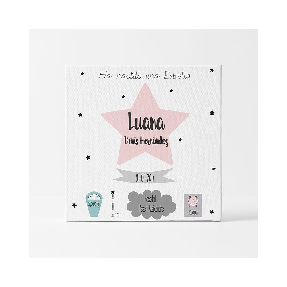 Natalicio Personalizado Estrella Rosa Regalos para Bebés Personalizados