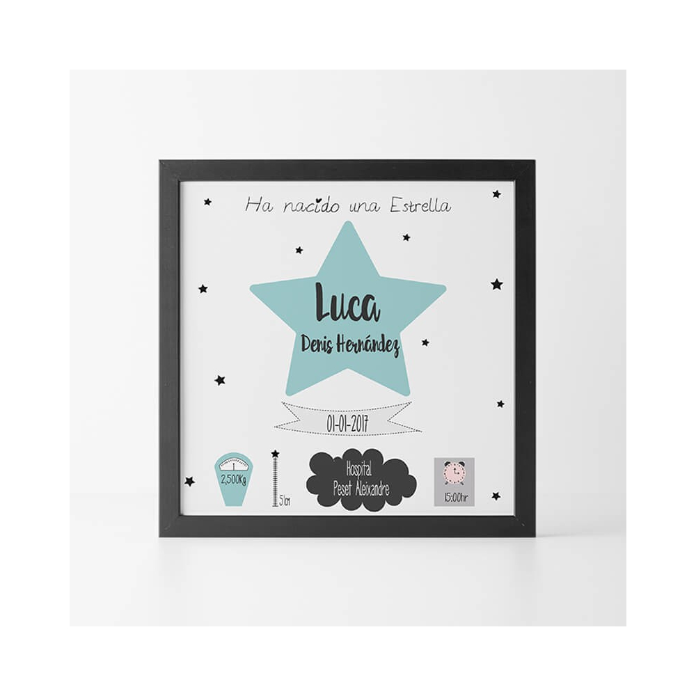Natalicio Personalizado Estrella azul Regalos para Bebés decorativos